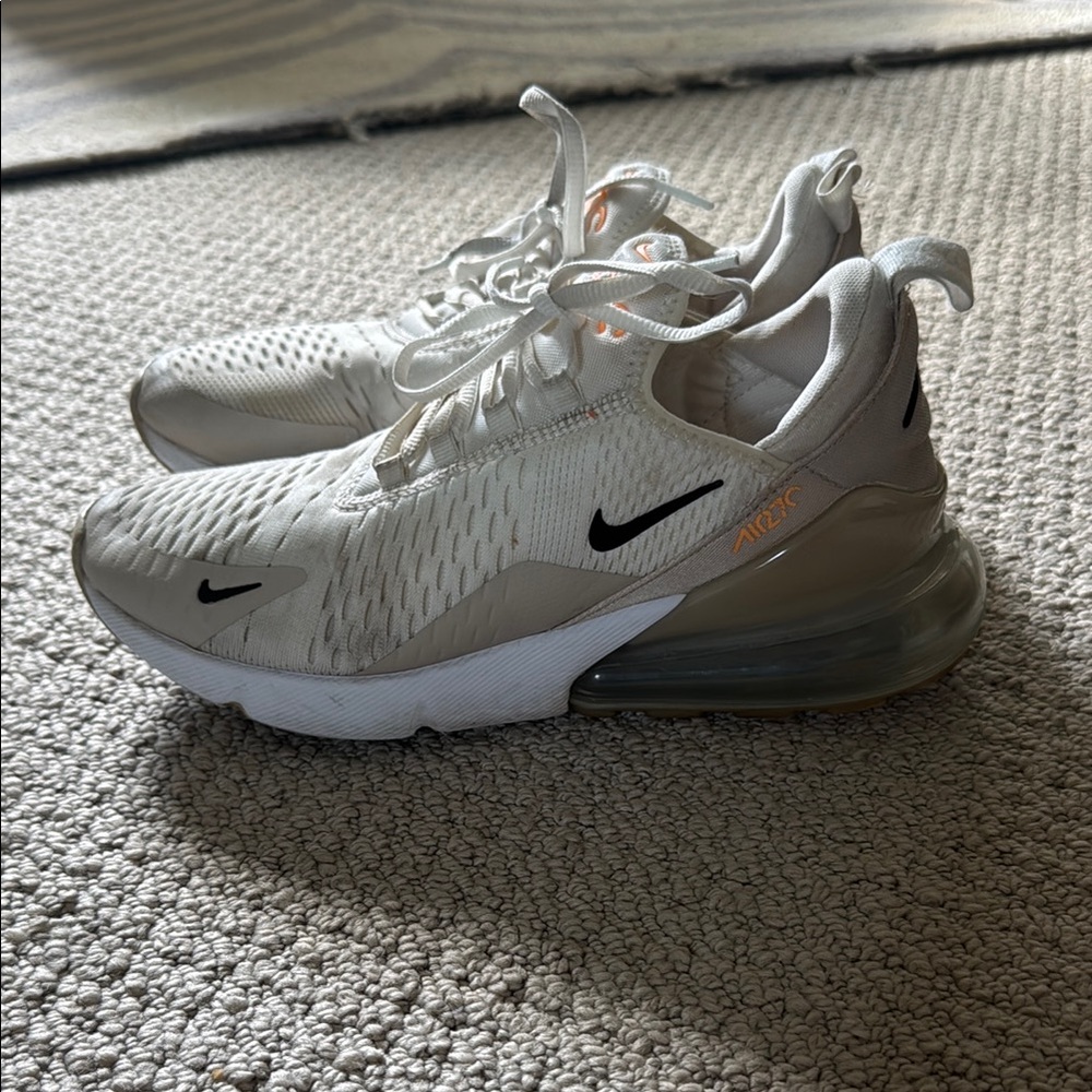 Women’s Nike Air Max 270 Cream and Black Sneakers
